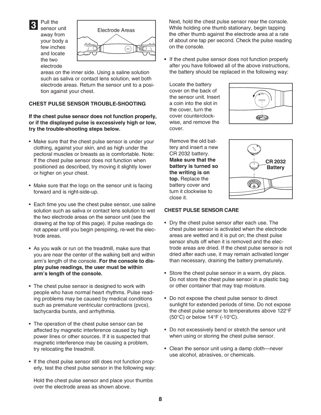 Image IMTL24490 user manual Chest Pulse Sensor TROUBLE-SHOOTING, Make sure that Battery is turned so Writing is on 