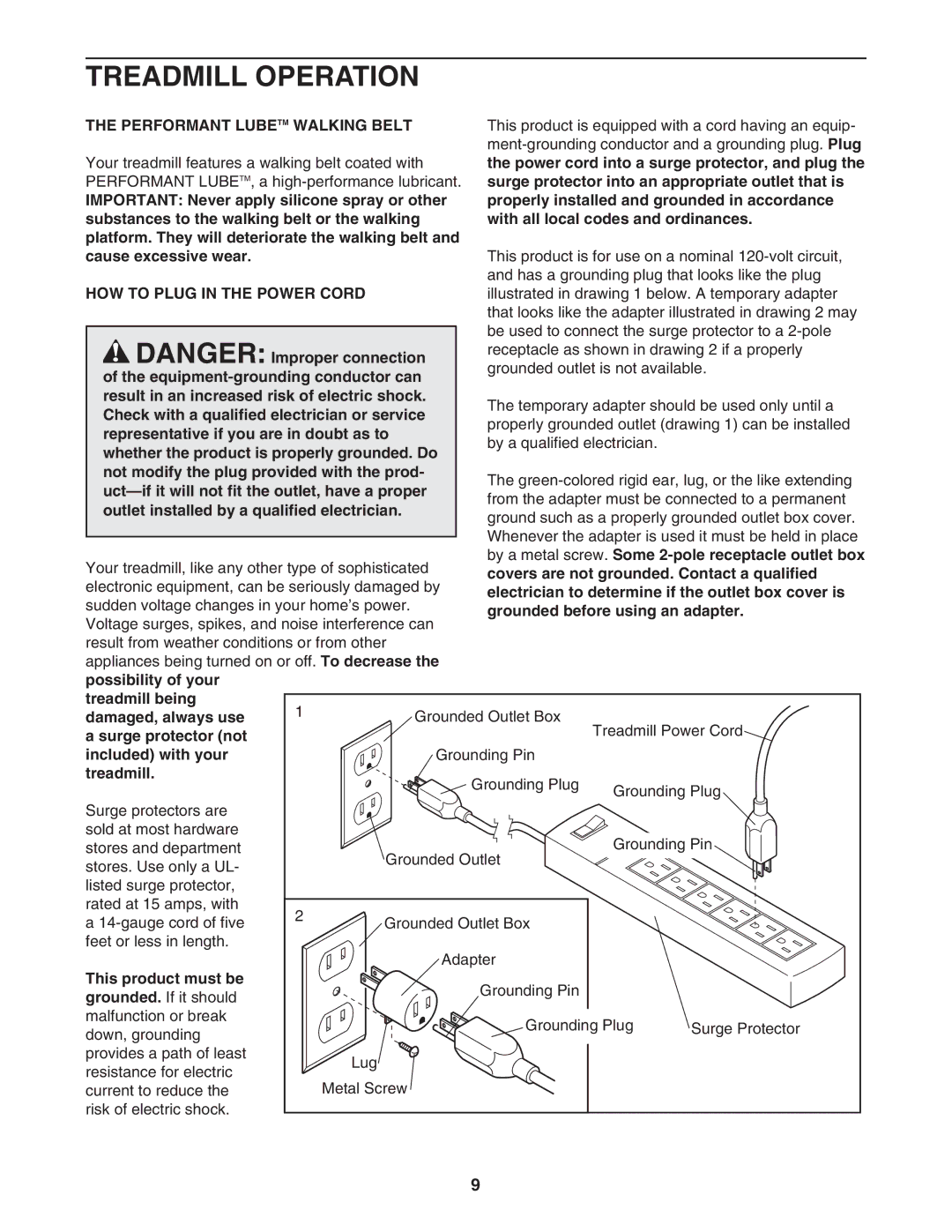 Image IMTL24490 user manual Performant Lubetm Walking Belt, HOW to Plug in the Power Cord 