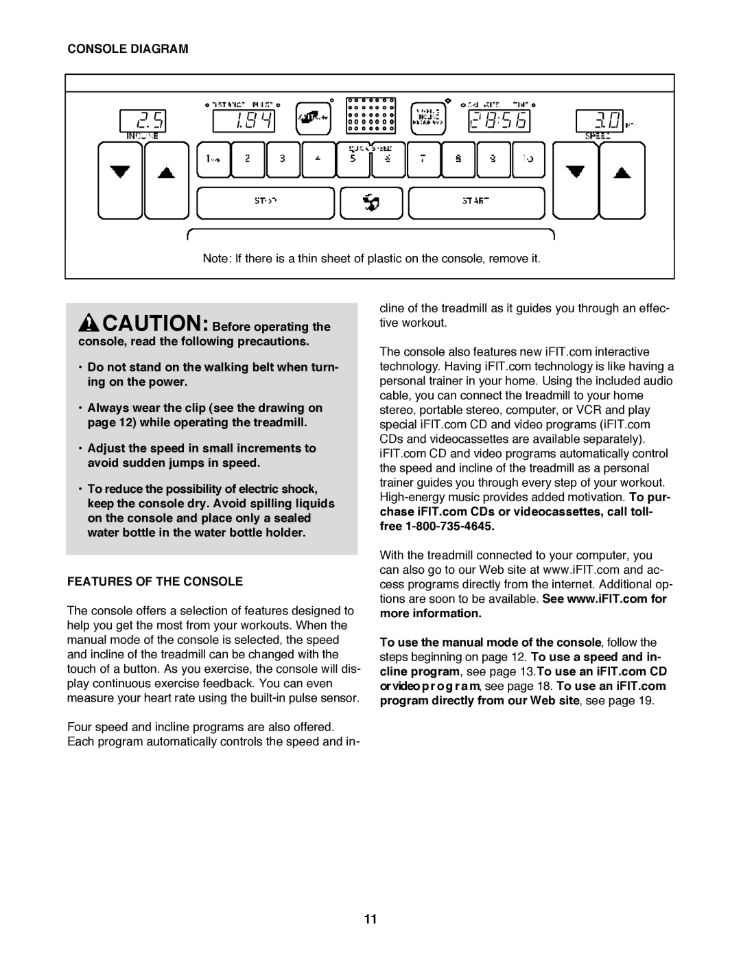 Image IMTL315040 user manual Console Diagram, Features of the Console 