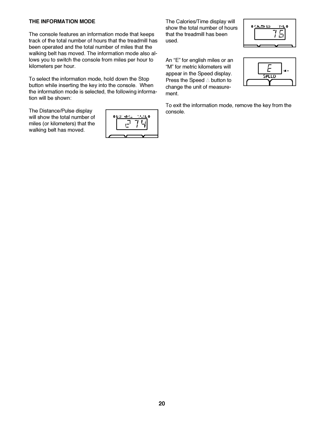 Image IMTL315040 user manual Information Mode 