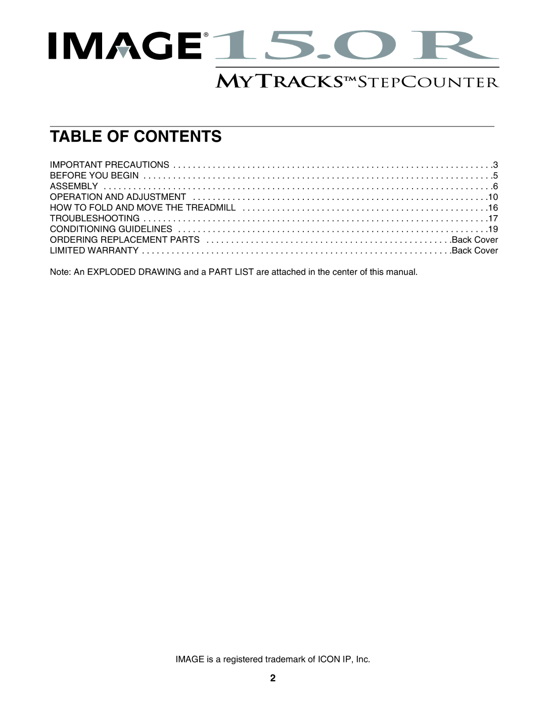 Image IMTL39105.0 user manual Table of Contents 