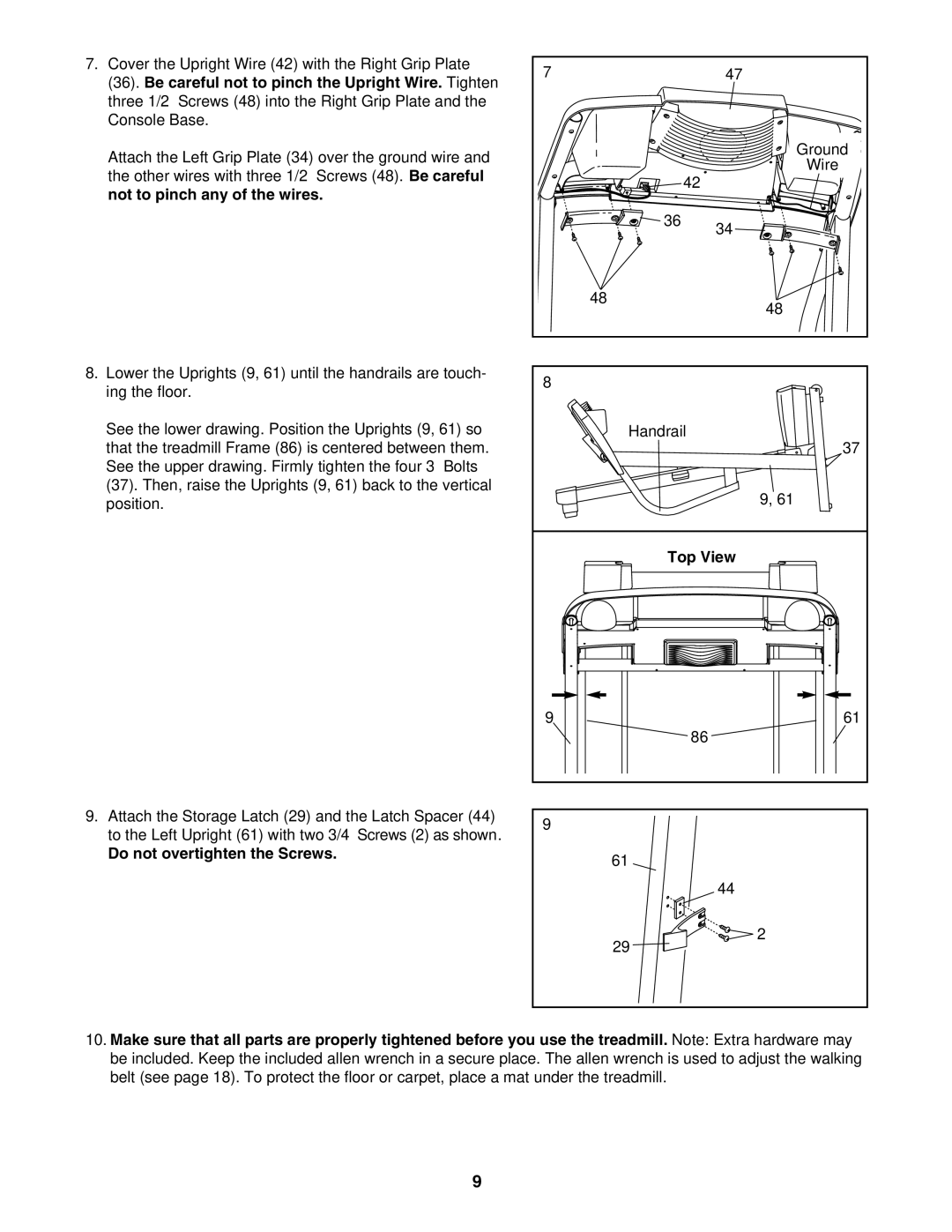 Image IMTL39105.0 user manual Do not overtighten the Screws, Top View 