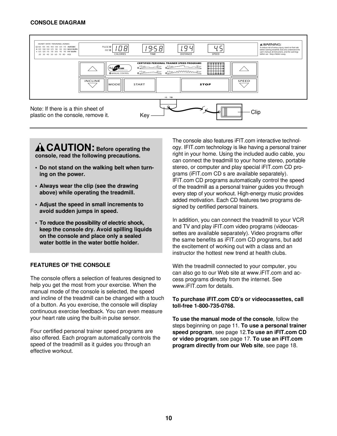 Image IMTL39520 user manual Console Diagram, Features of the Console 