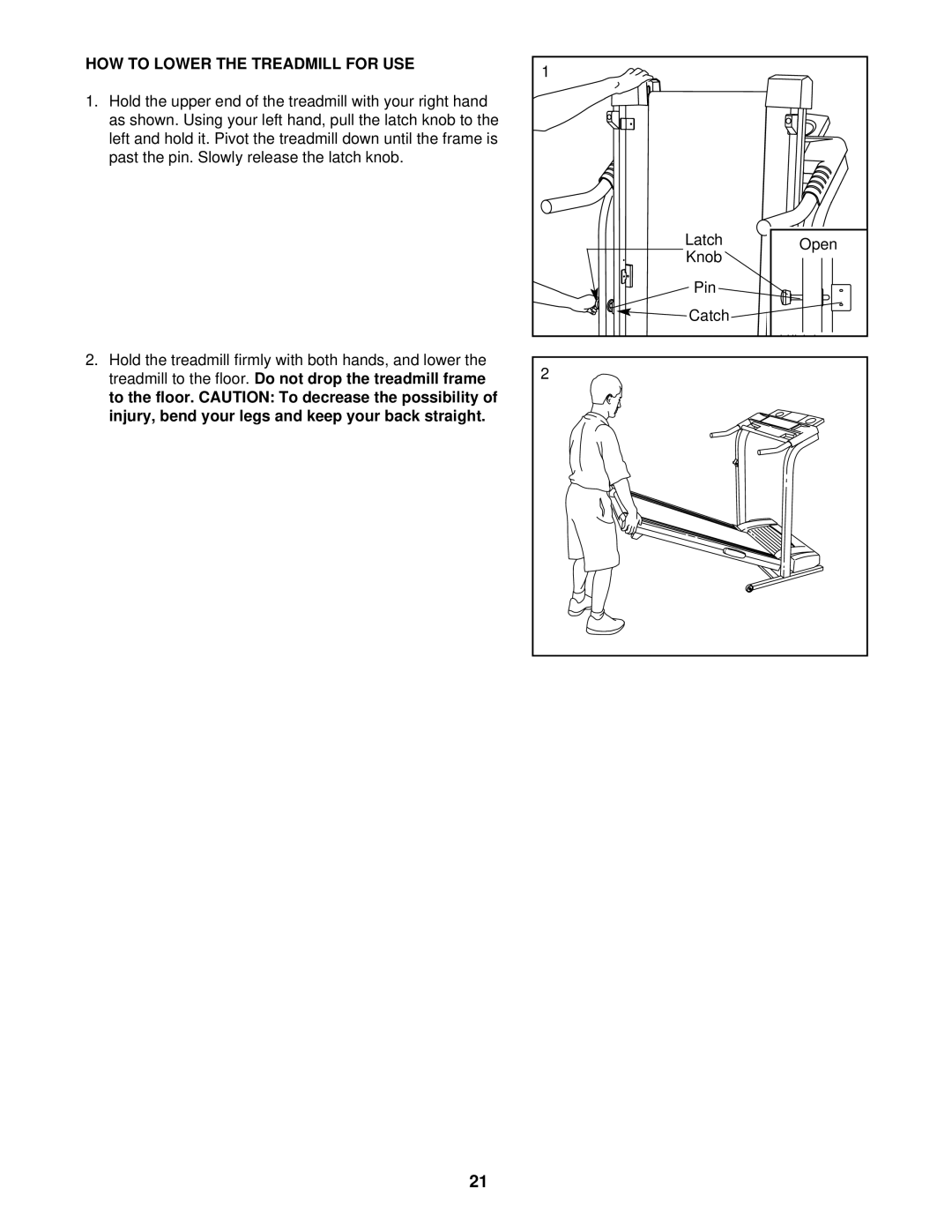 Image IMTL39520 user manual HOW to Lower the Treadmill for USE 