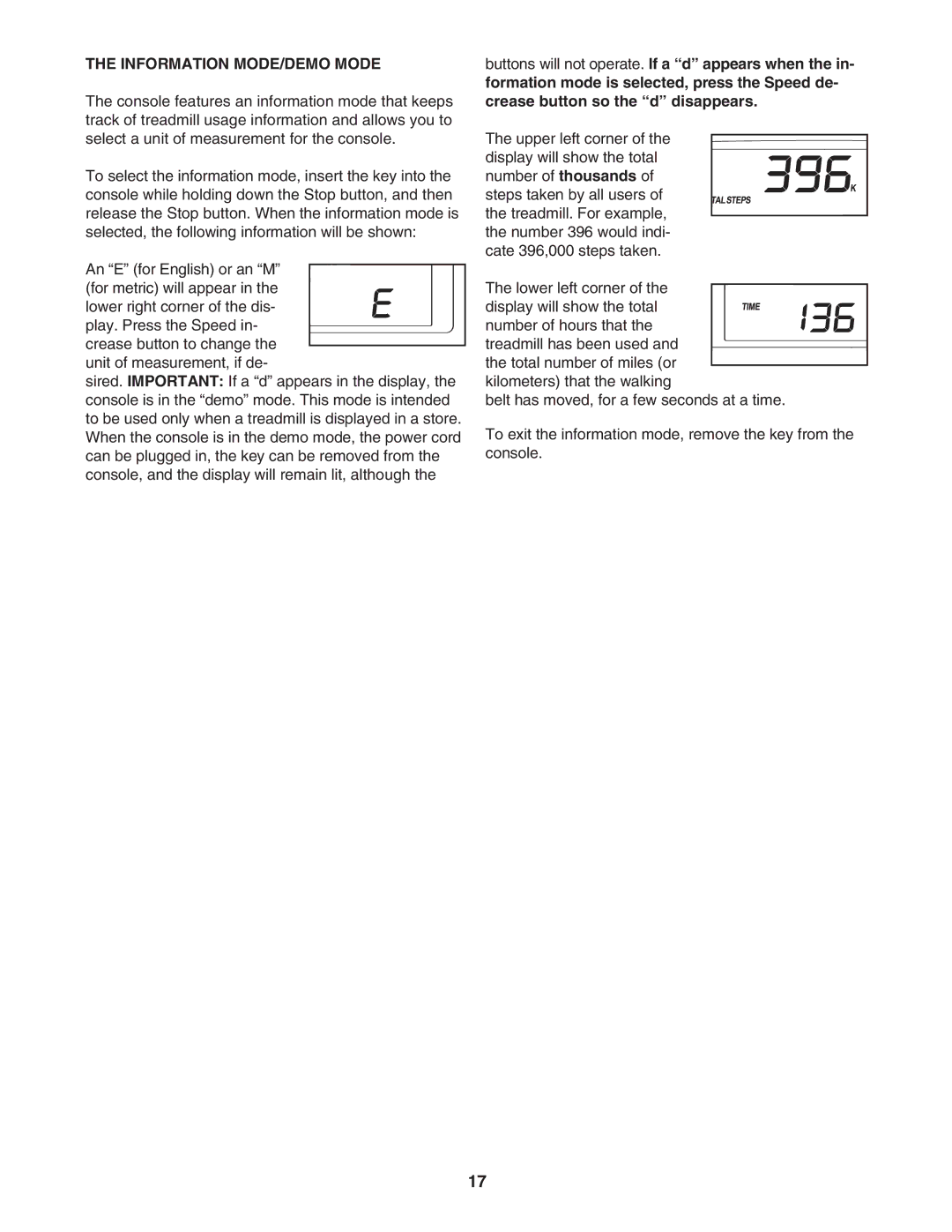 Image IMTL39606.0 user manual Information MODE/DEMO Mode 