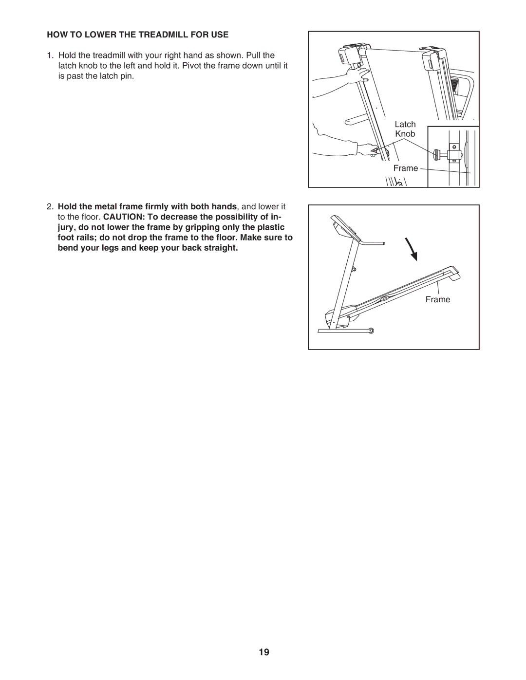 Image IMTL39606.0 user manual HOW to Lower the Treadmill for USE 