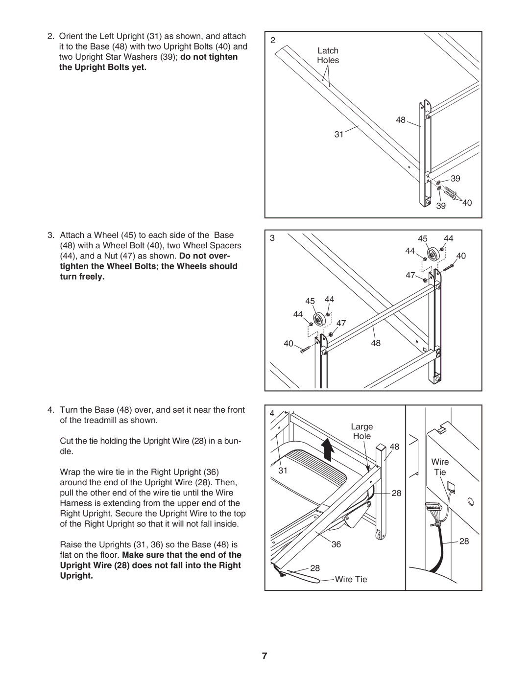 Image IMTL39606.3 user manual Upright Wire 28 does not fall into the Right Upright 