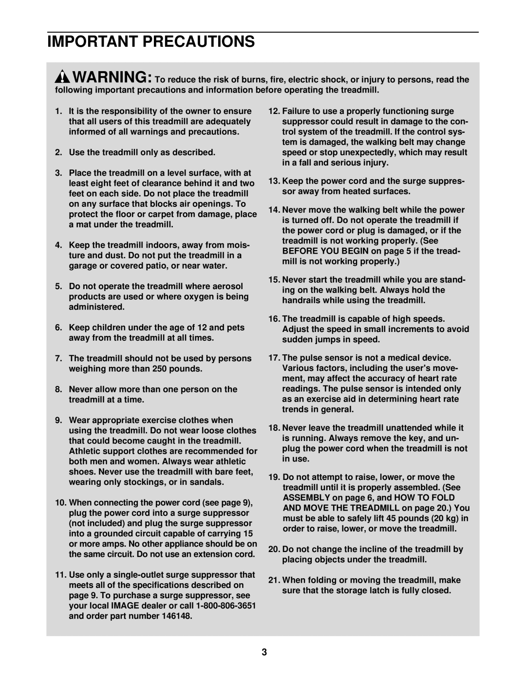 Image IMTL39620 user manual Important Precautions 