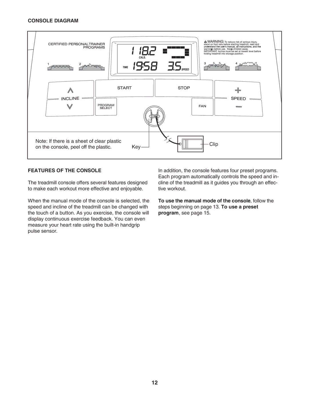 Image IMTL39906.0 user manual Console Diagram, Features of the Console 