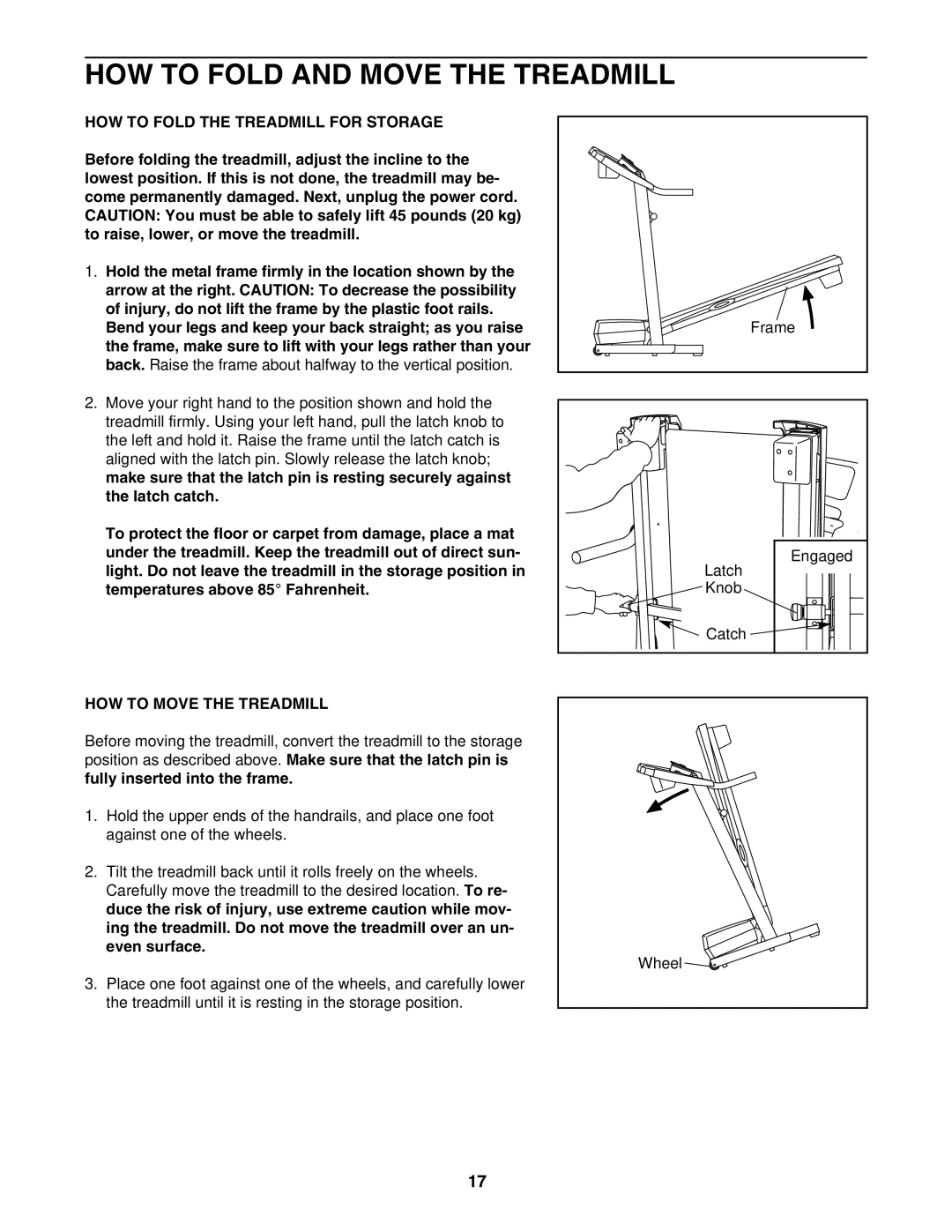 Image IMTL39906.0 HOW to Fold and Move the Treadmill, HOW to Fold the Treadmill for Storage, HOW to Move the Treadmill 