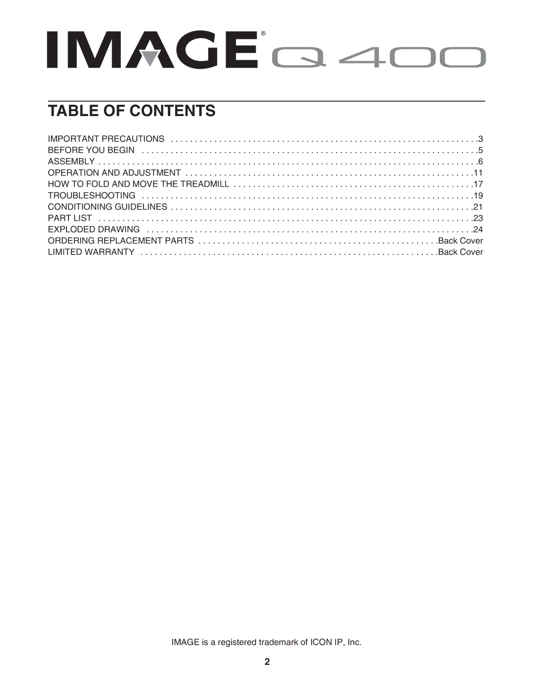 Image IMTL39906.0 user manual Table of Contents 