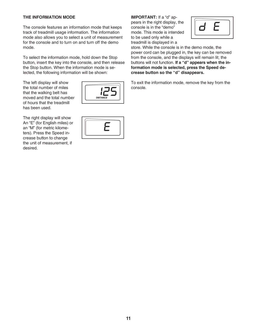 Image IMTL41205.0 user manual Information Mode 