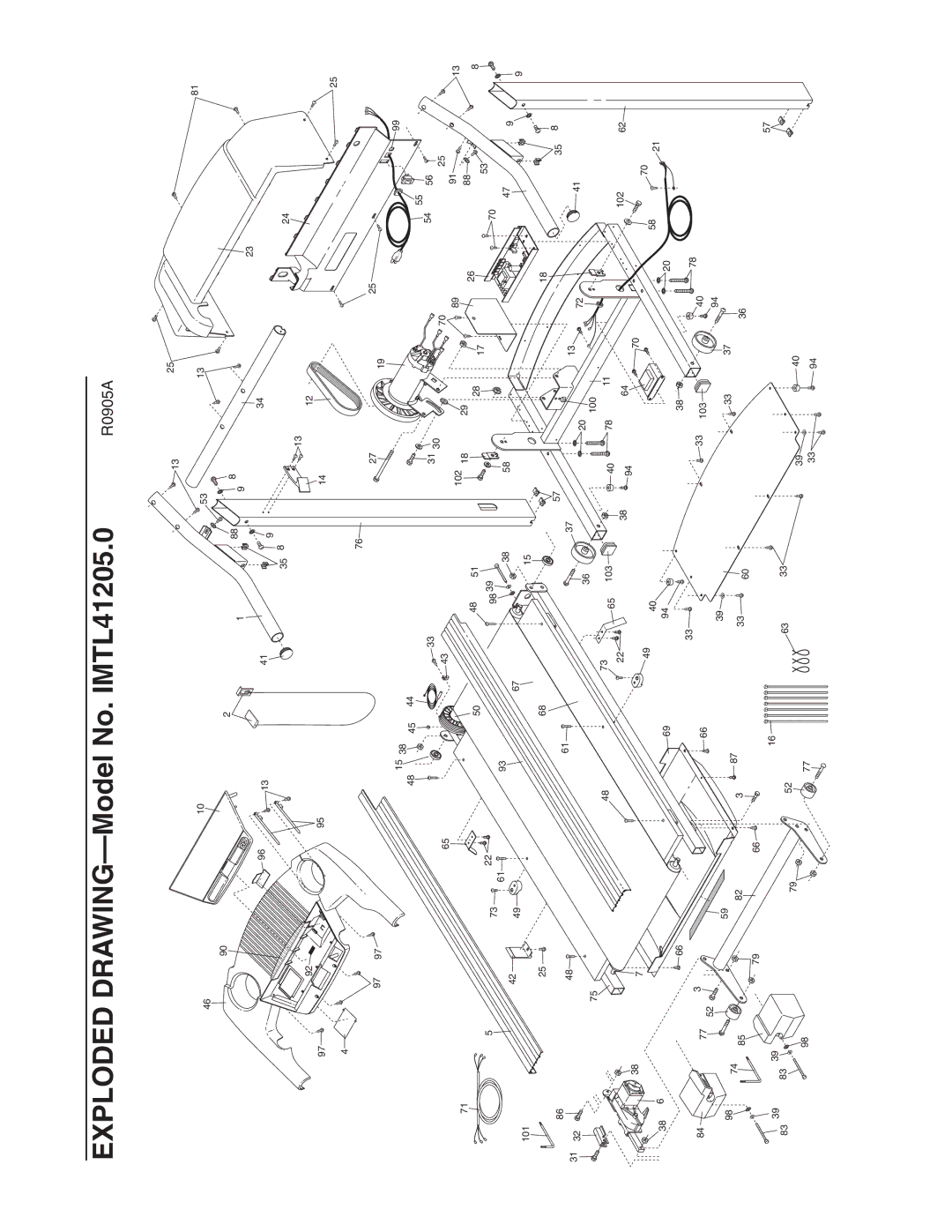 Image user manual Exploded DRAWING-Model No. IMTL41205.0 