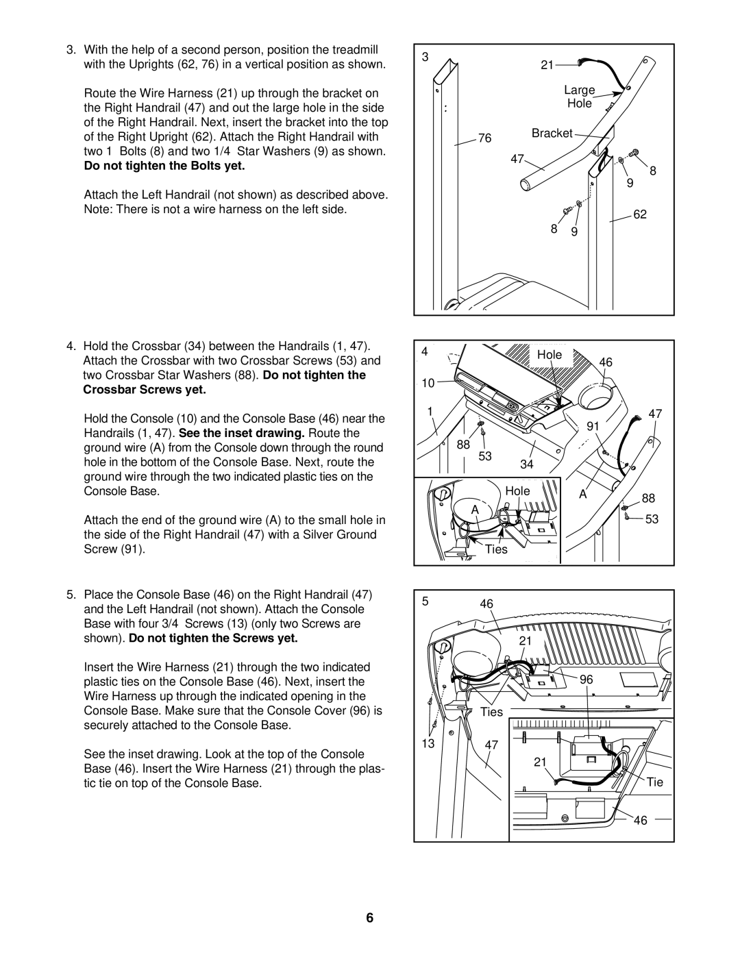 Image IMTL41205.0 user manual Do not tighten the Bolts yet, Crossbar Screws yet, Shown. Do not tighten the Screws yet 