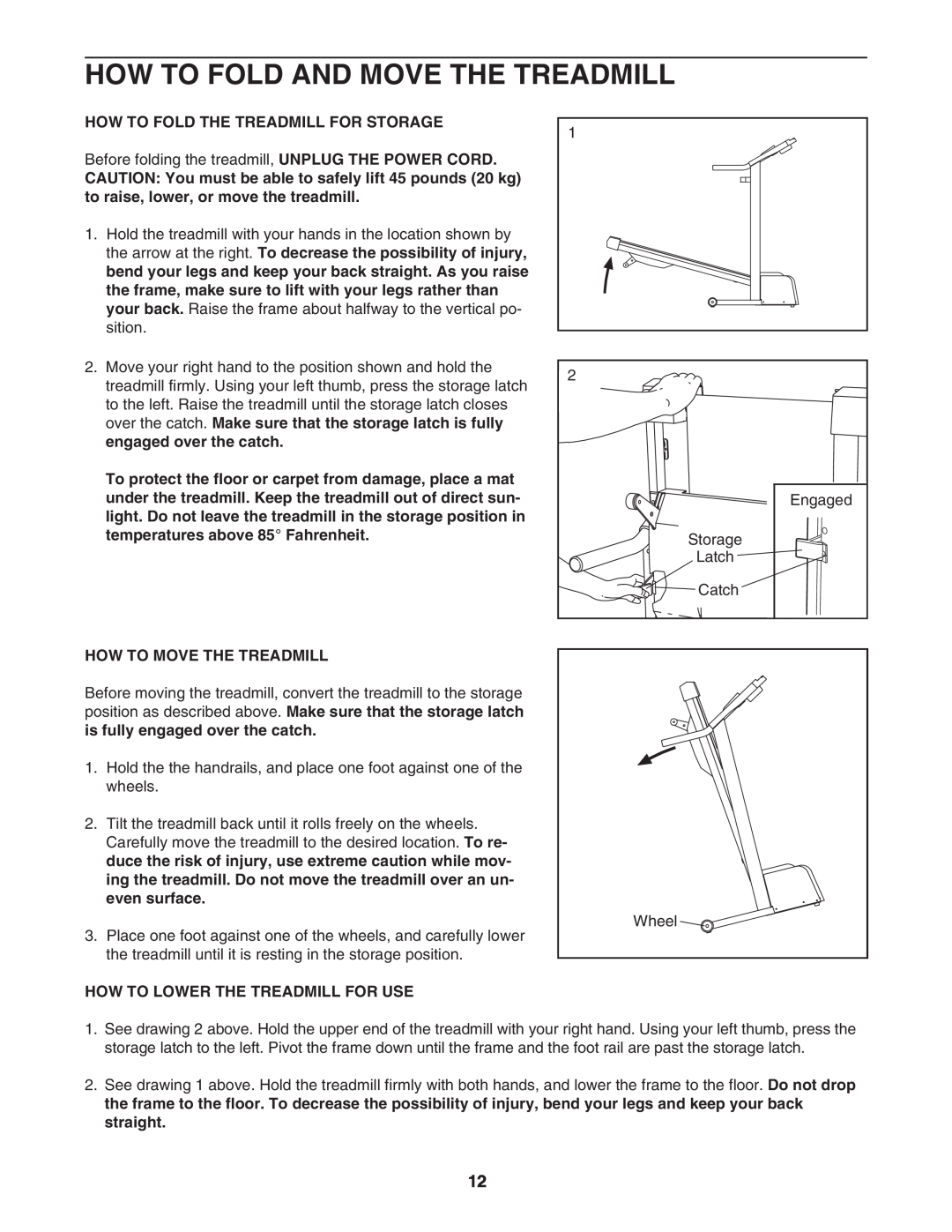 Image IMTL41205.0 How To Fold And Move The Treadmill, How To Fold The Treadmill For Storage, How To Move The Treadmill 