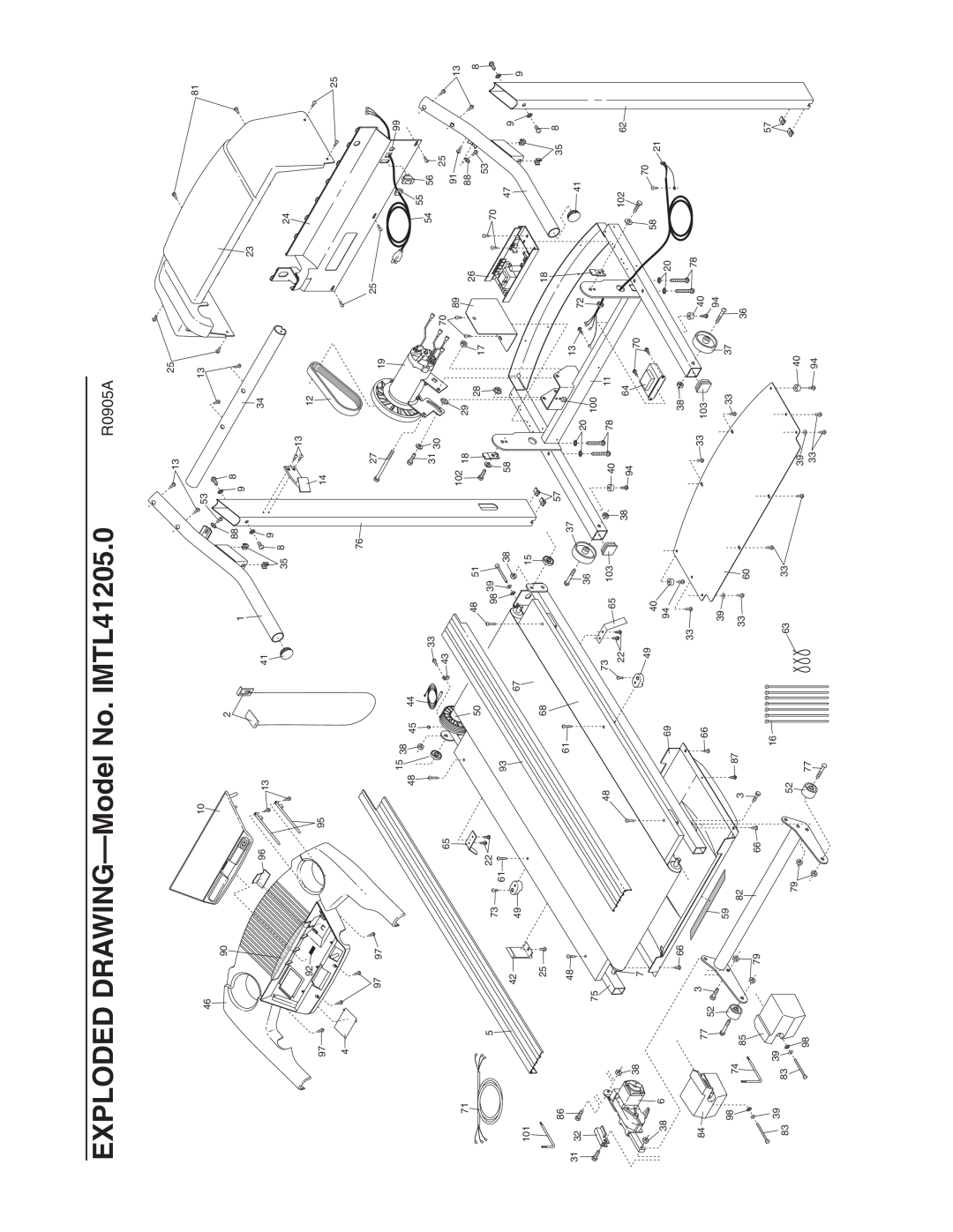 Image user manual EXPLODED DRAWING-Model No. IMTL41205.0, R0905A 