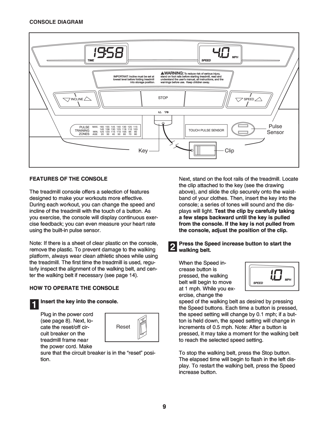 Image IMTL41205.0 Console Diagram, Features Of The Console, HOW TO OPERATE THE CONSOLE 1 Insert the key into the console 