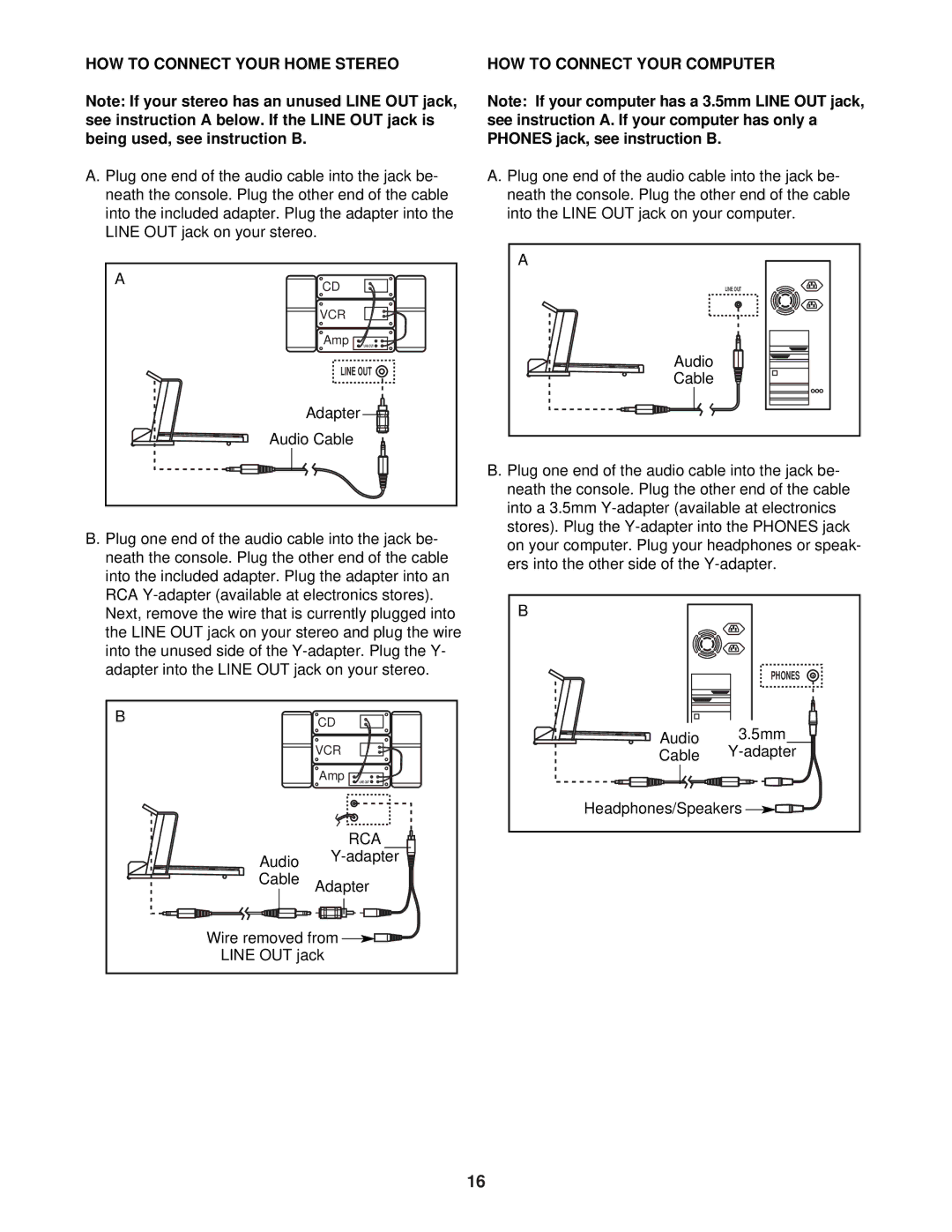 Image IMTL41530 user manual HOW to Connect Your Home Stereo, Cable Adapter, HOW to Connect Your Computer, Audio 5mm Cable 