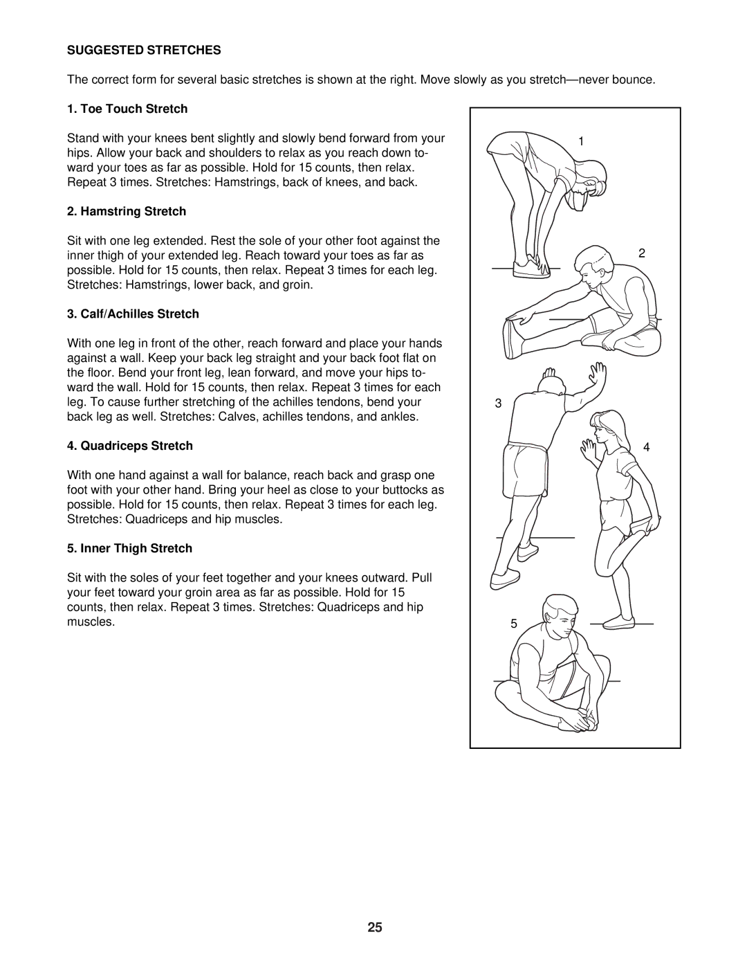 Image IMTL41530 user manual Suggested Stretches 