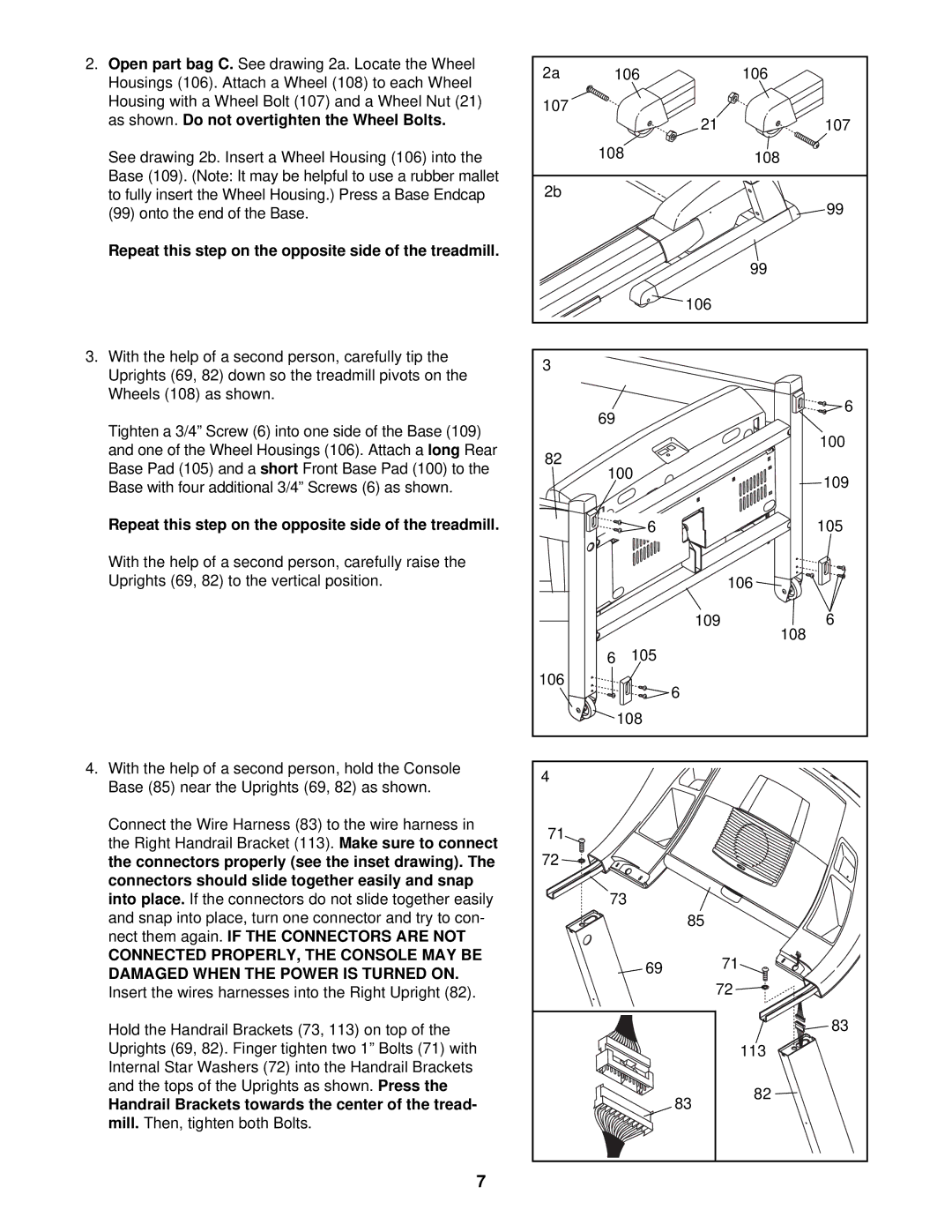 Image IMTL41530 user manual Do not overtighten the Wheel Bolts, Long, If the Connectors are not, Press 