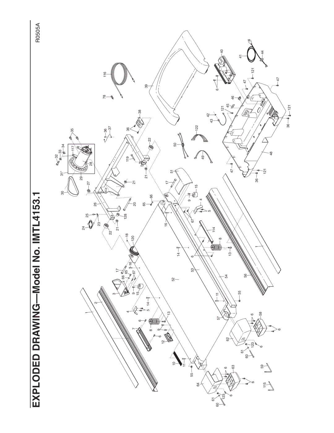 Image user manual Exploded DRAWING-Model No. IMTL4153.1 