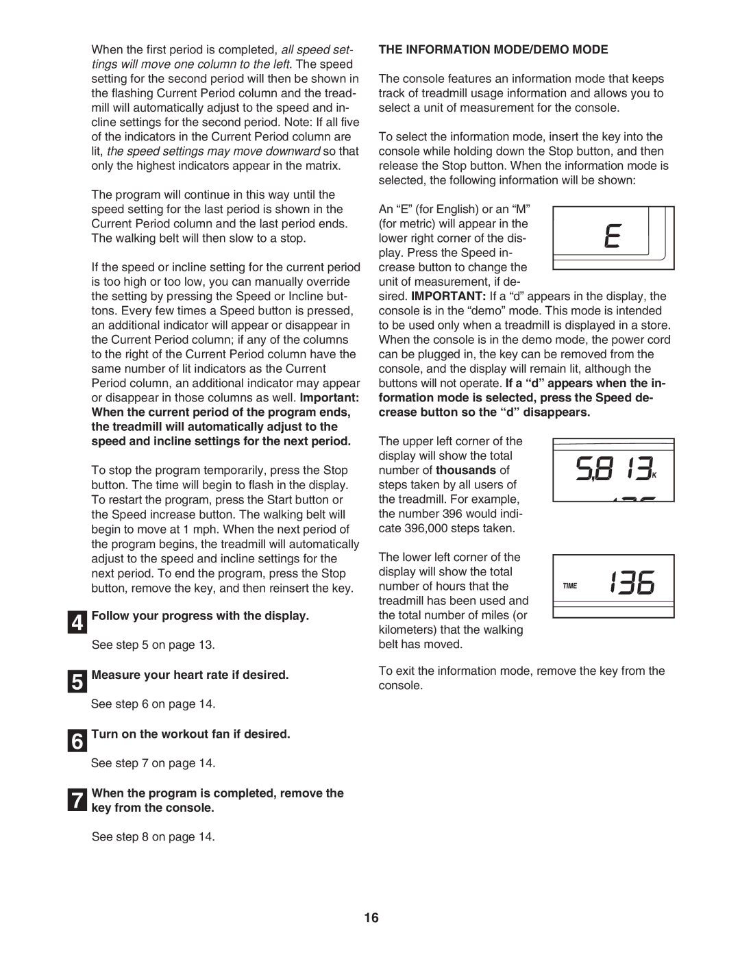 Image IMTL49105.0 user manual Information MODE/DEMO Mode 