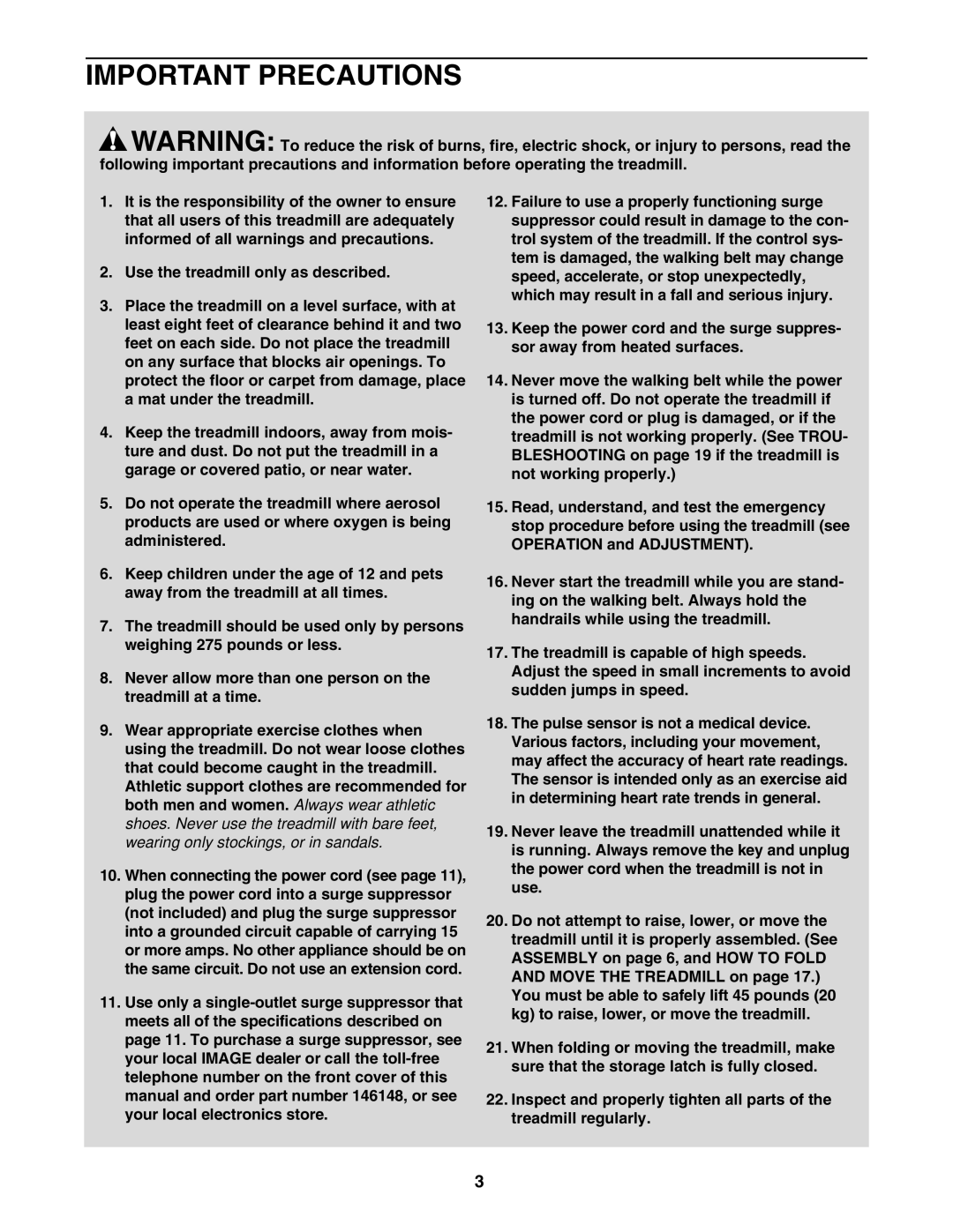 Image IMTL49105.0 user manual Important Precautions 