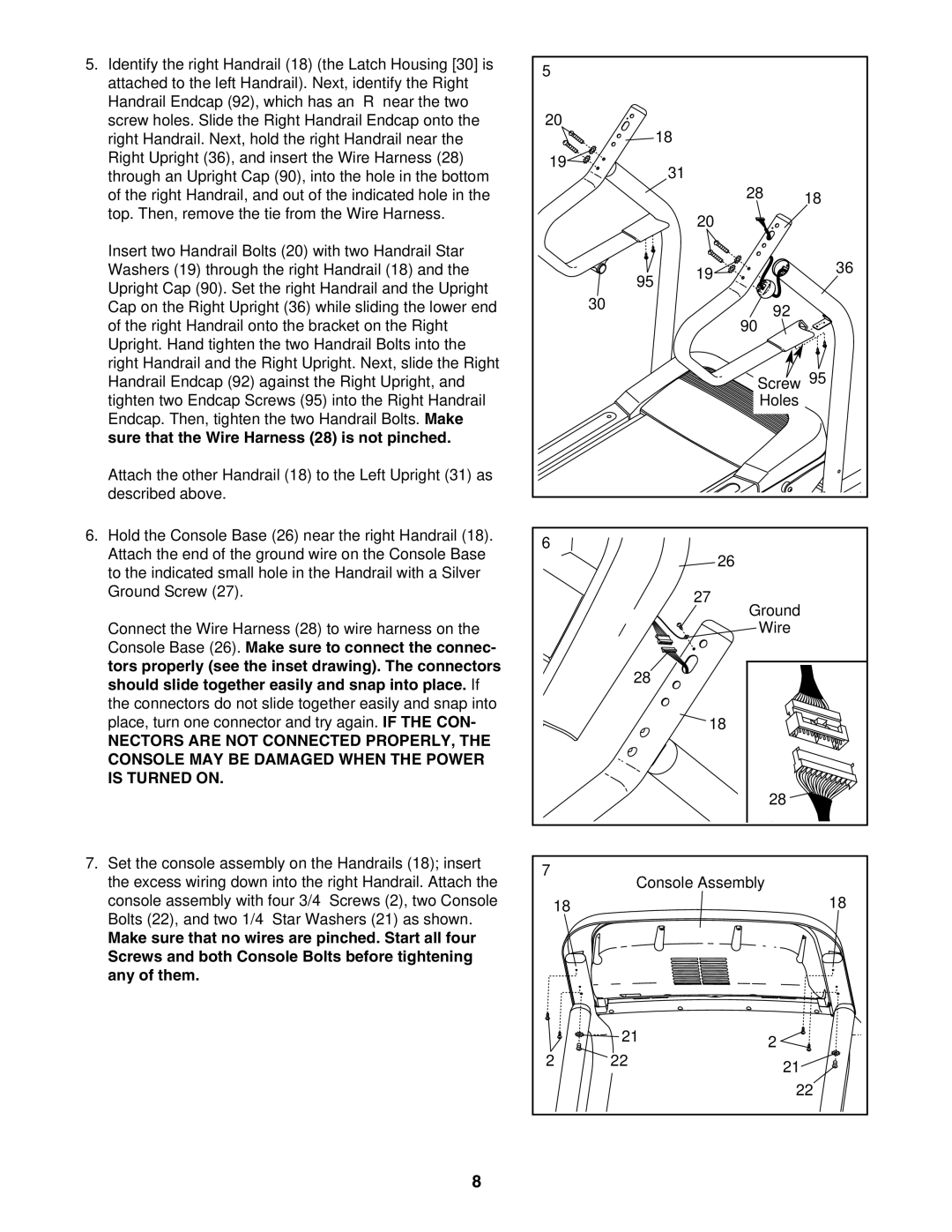 Image IMTL49105.0 user manual Holes Ground Wire Console Assembly 