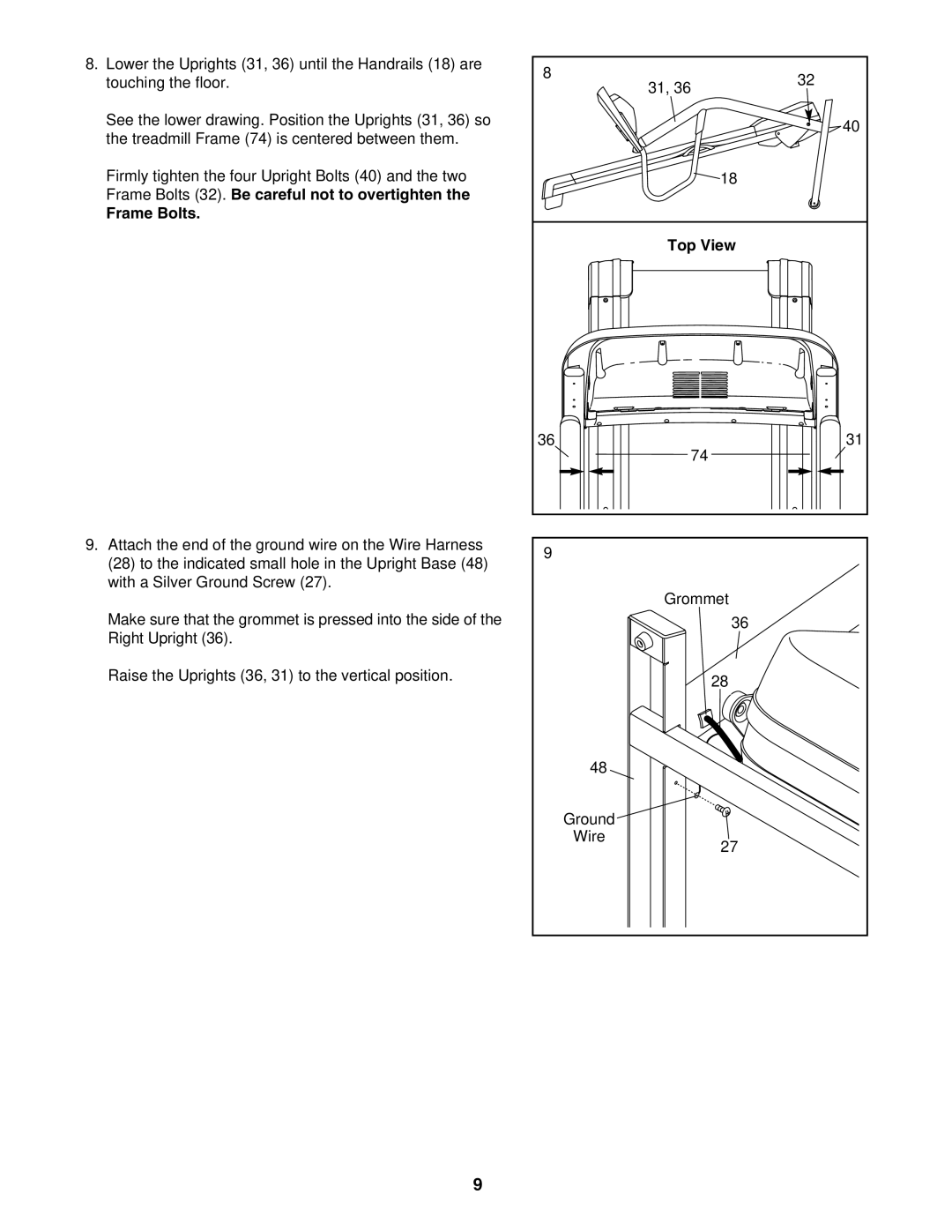 Image IMTL49105.0 user manual Frame Bolts, Top View 