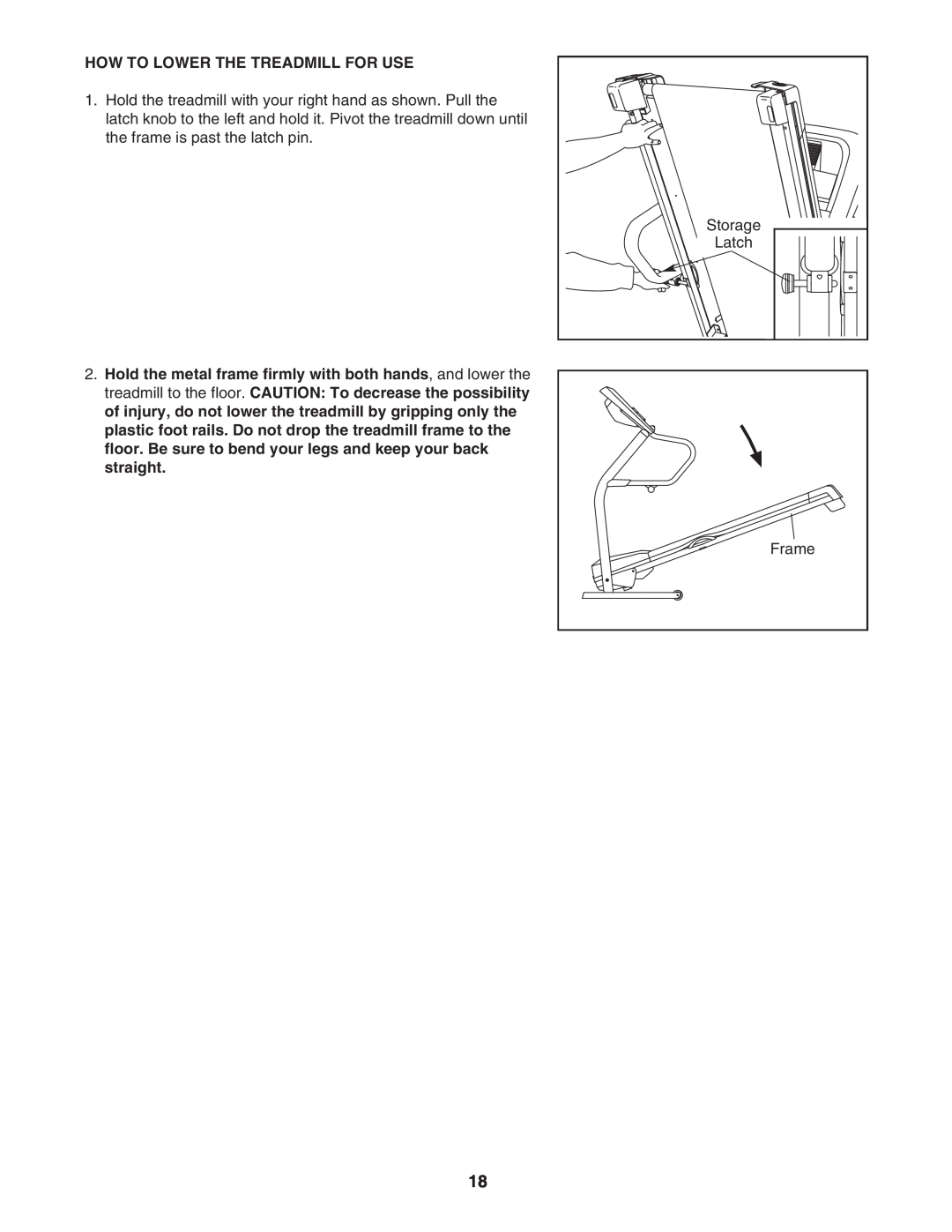 Image IMTL49105.0 user manual How To Lower The Treadmill For Use 