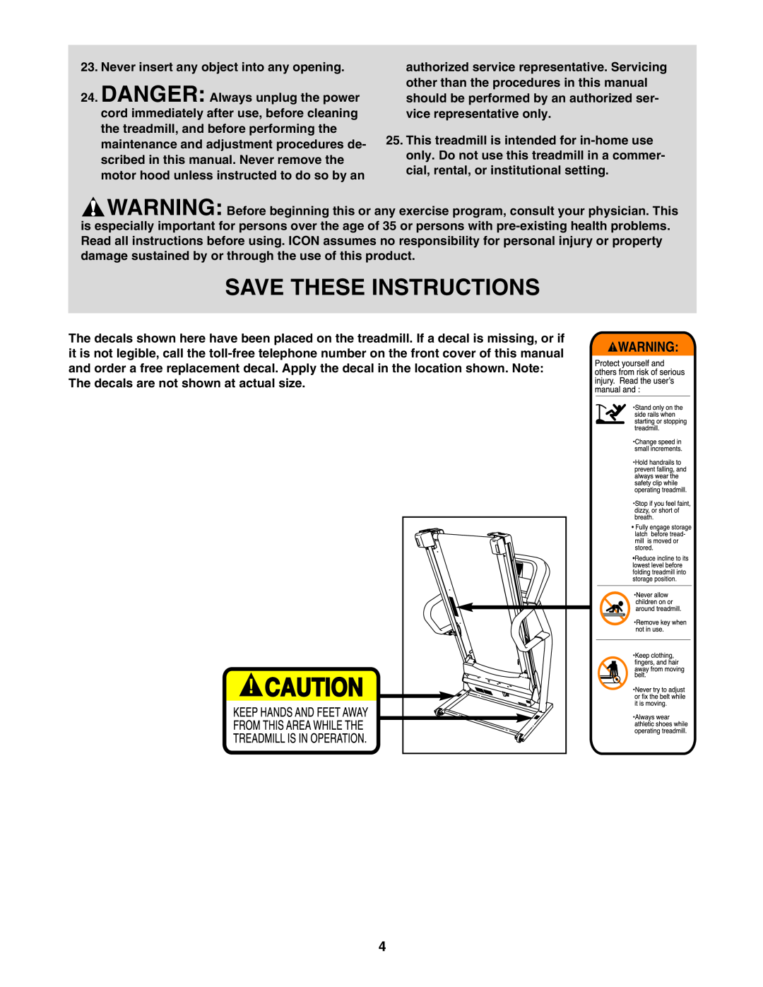 Image IMTL49105.0 user manual Save These Instructions, Never insert any object into any opening 