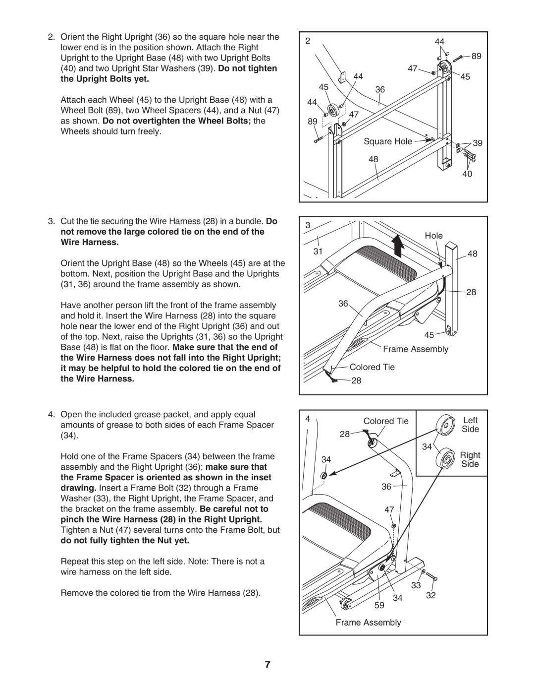 Image IMTL49105.0 Remove the colored tie from the Wire Harness, Square Hole, Frame Assembly, Colored Tie, Left, Side 