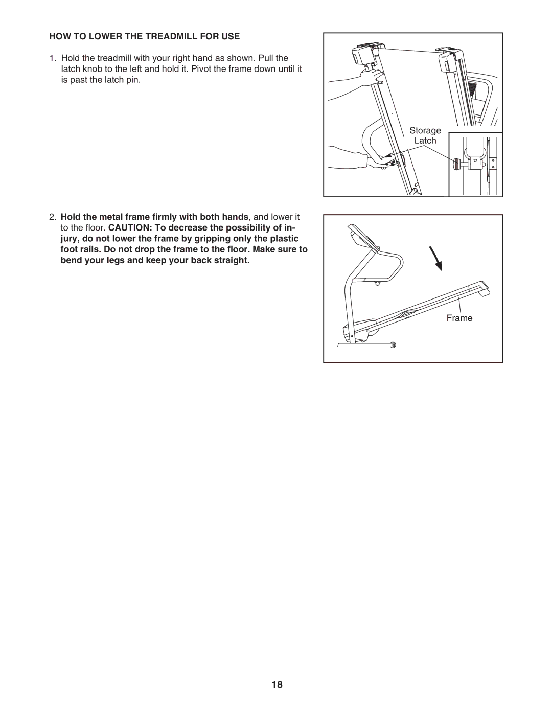 Image IMTL49105.2 user manual HOW to Lower the Treadmill for USE 