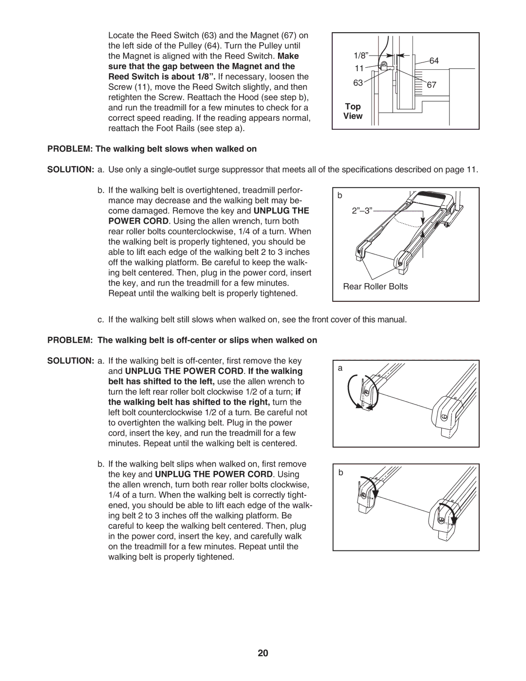 Image IMTL49105.2 user manual Top, Problem The walking belt slows when walked on 