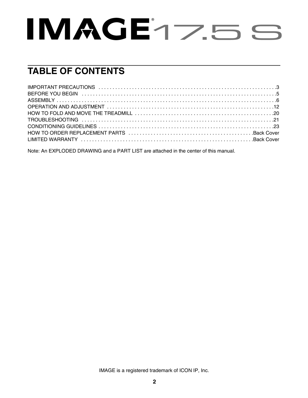 Image IMTL49606.0 user manual Table of Contents 