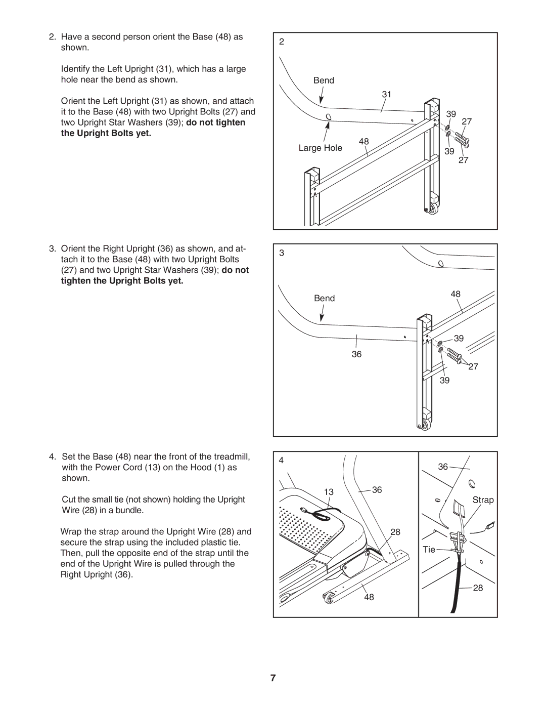 Image IMTL49606.0 user manual Tighten the Upright Bolts yet 