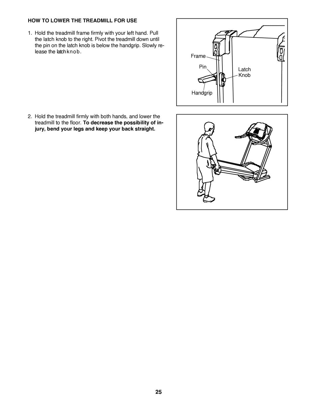 Image IMTL515040 user manual HOW to Lower the Treadmill for USE 