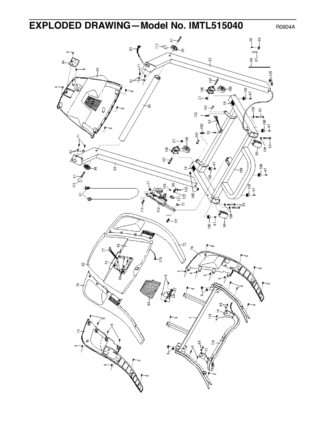 Image user manual Exploded DRAWING-Model No. IMTL515040 