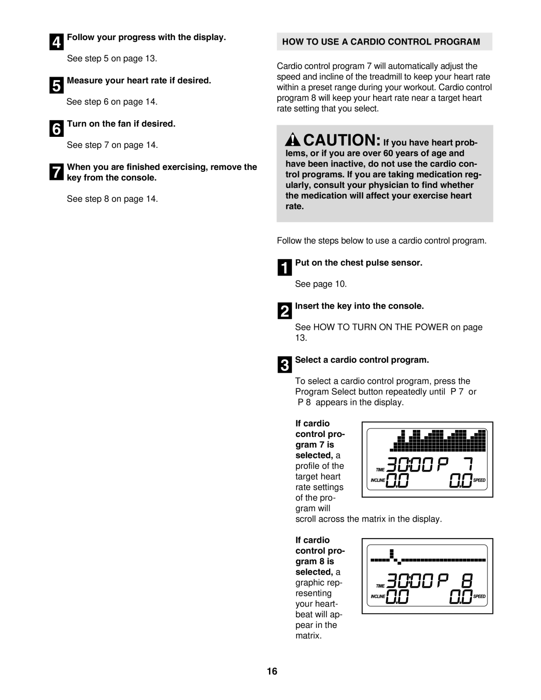 Image IMTL59105.0 HOW to USE a Cardio Control Program, Put on the chest pulse sensor, Select a cardio control program 