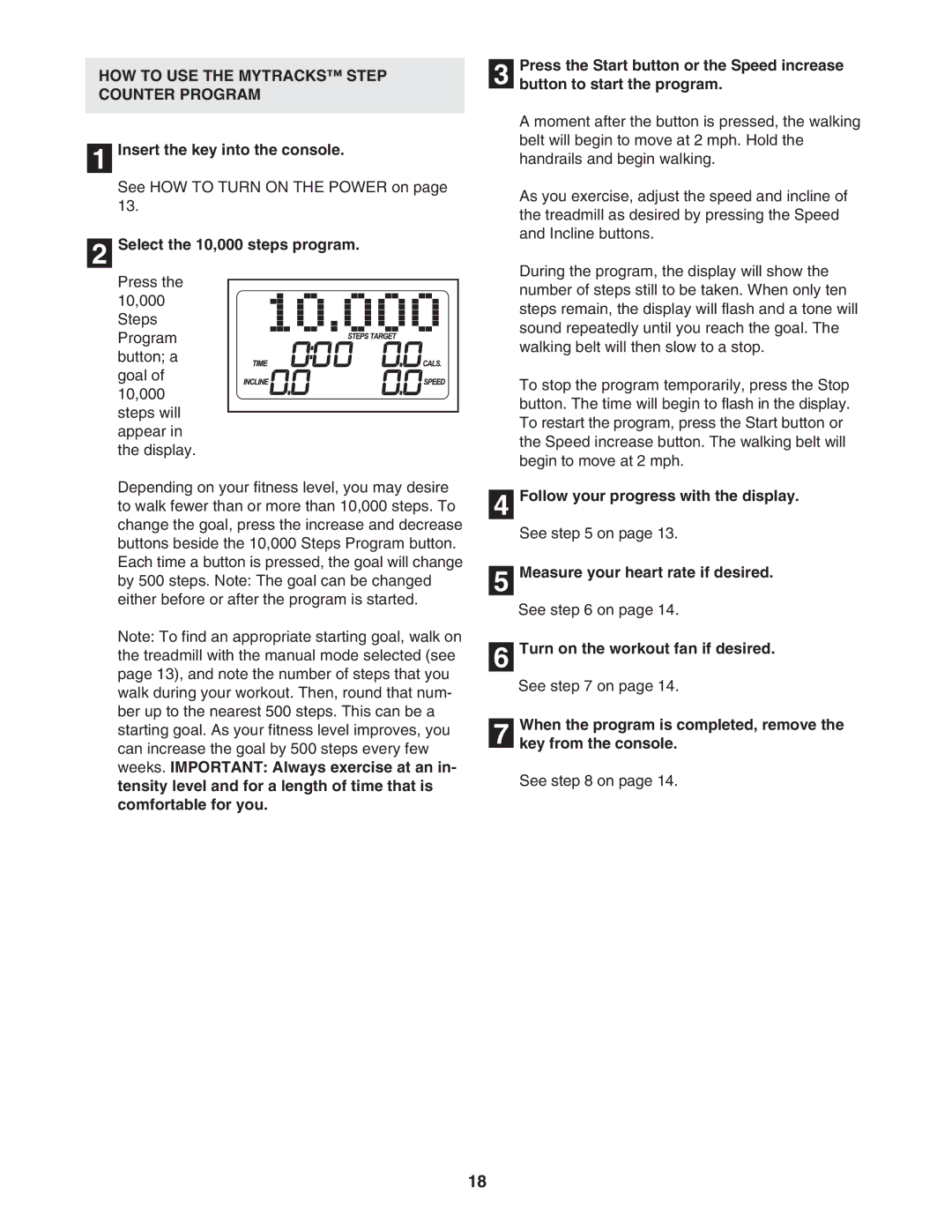 Image IMTL59105.0 user manual HOW to USE the Mytracks Step Counter Program, Select the 10,000 steps program 