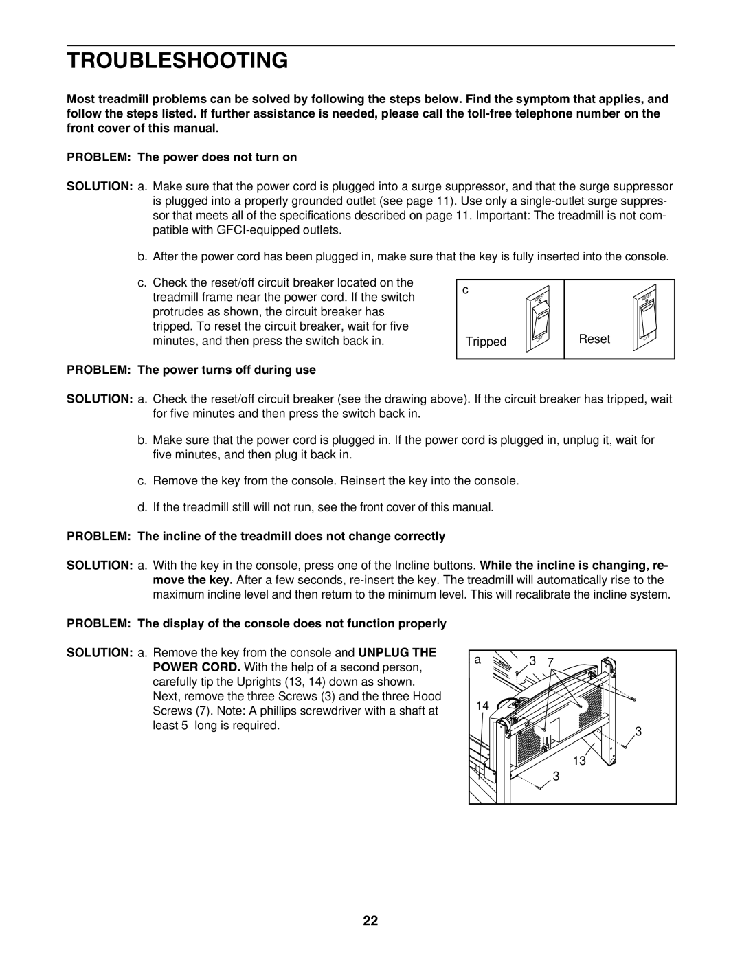 Image IMTL59105.0 user manual Troubleshooting, Problem The power turns off during use 