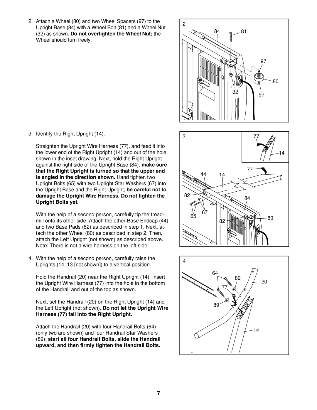 Image IMTL59105.0 user manual Harness 77 fall into the Right Upright 