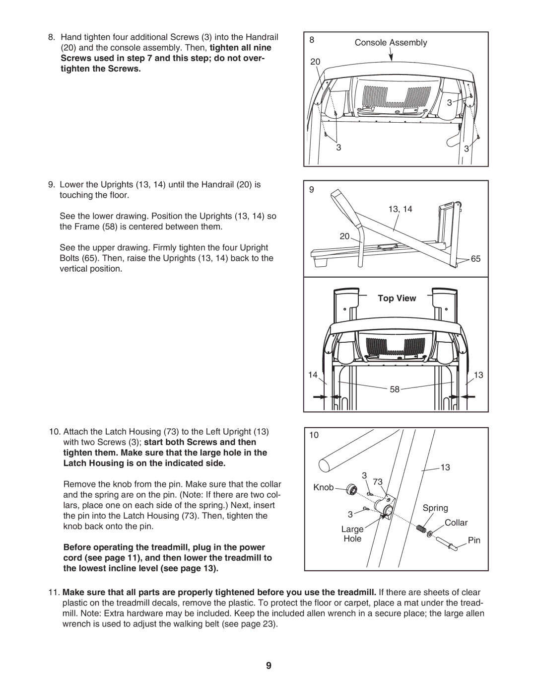 Image IMTL59105.0 user manual Screws used in and this step do not over- tighten the Screws, Top View 