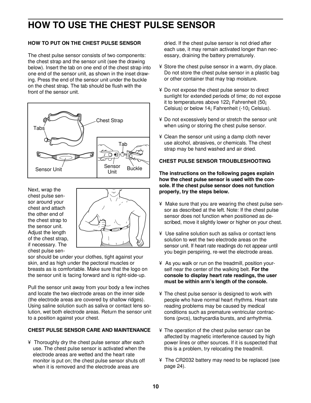 Image IMTL59105.1 user manual HOW to USE the Chest Pulse Sensor, HOW to PUT on the Chest Pulse Sensor 