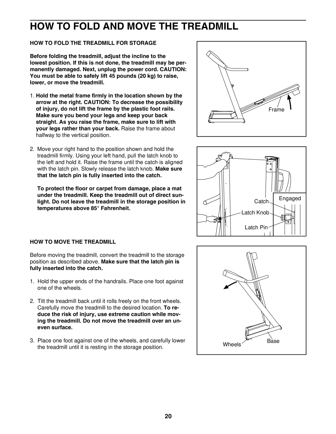 Image IMTL59105.1 HOW to Fold and Move the Treadmill, HOW to Fold the Treadmill for Storage, HOW to Move the Treadmill 