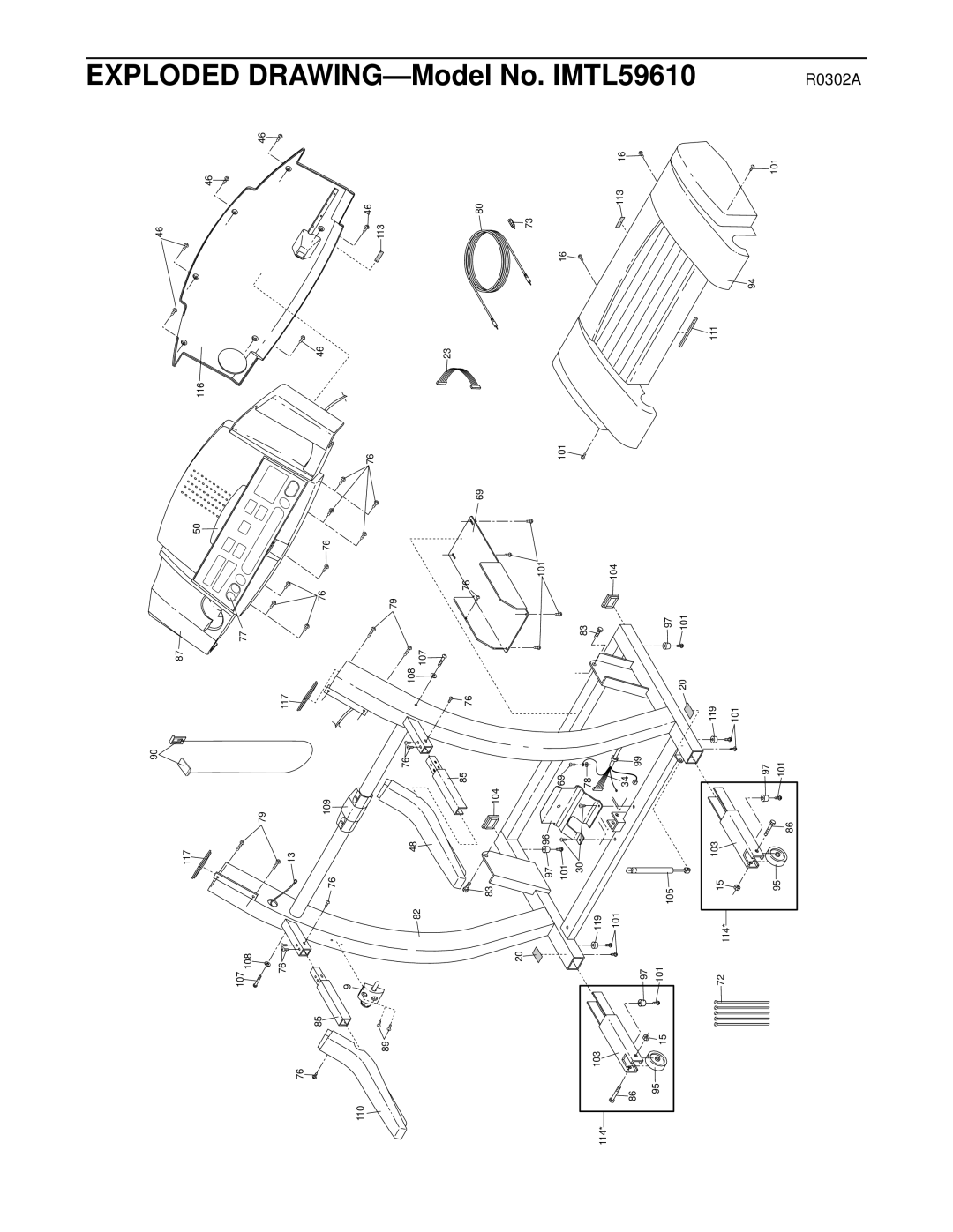 Image user manual Exploded DRAWING-Model No. IMTL59610 