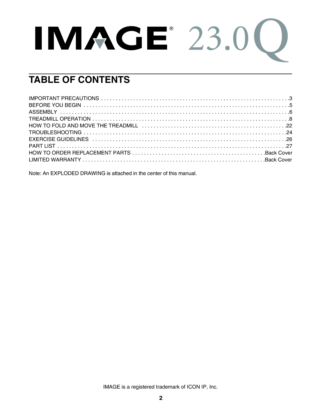 Image IMTL715040 user manual Table of Contents 