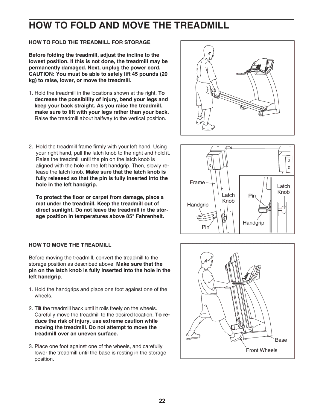 Image IMTL715040 HOW to Fold and Move the Treadmill, HOW to Fold the Treadmill for Storage, HOW to Move the Treadmill 