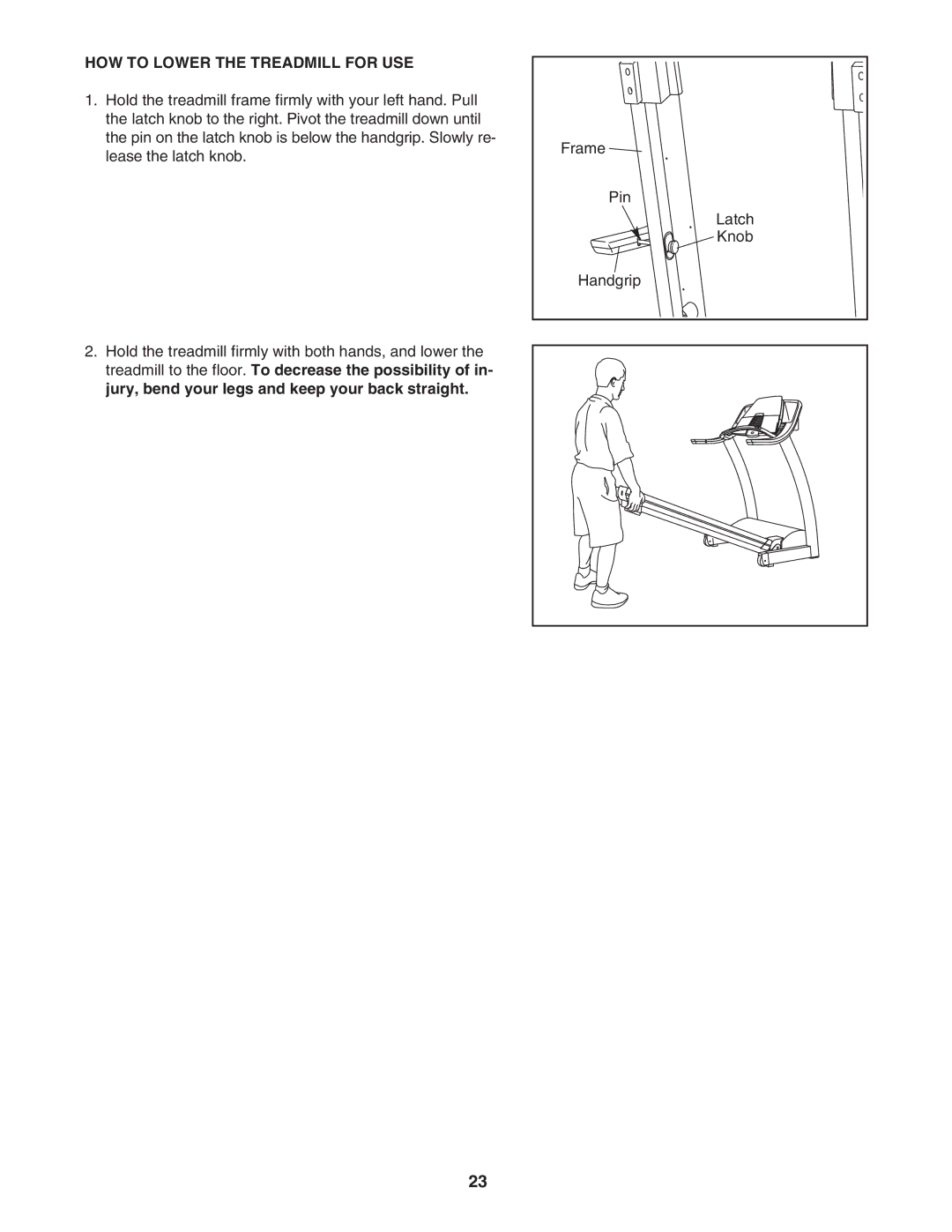 Image IMTL715040 user manual HOW to Lower the Treadmill for USE 