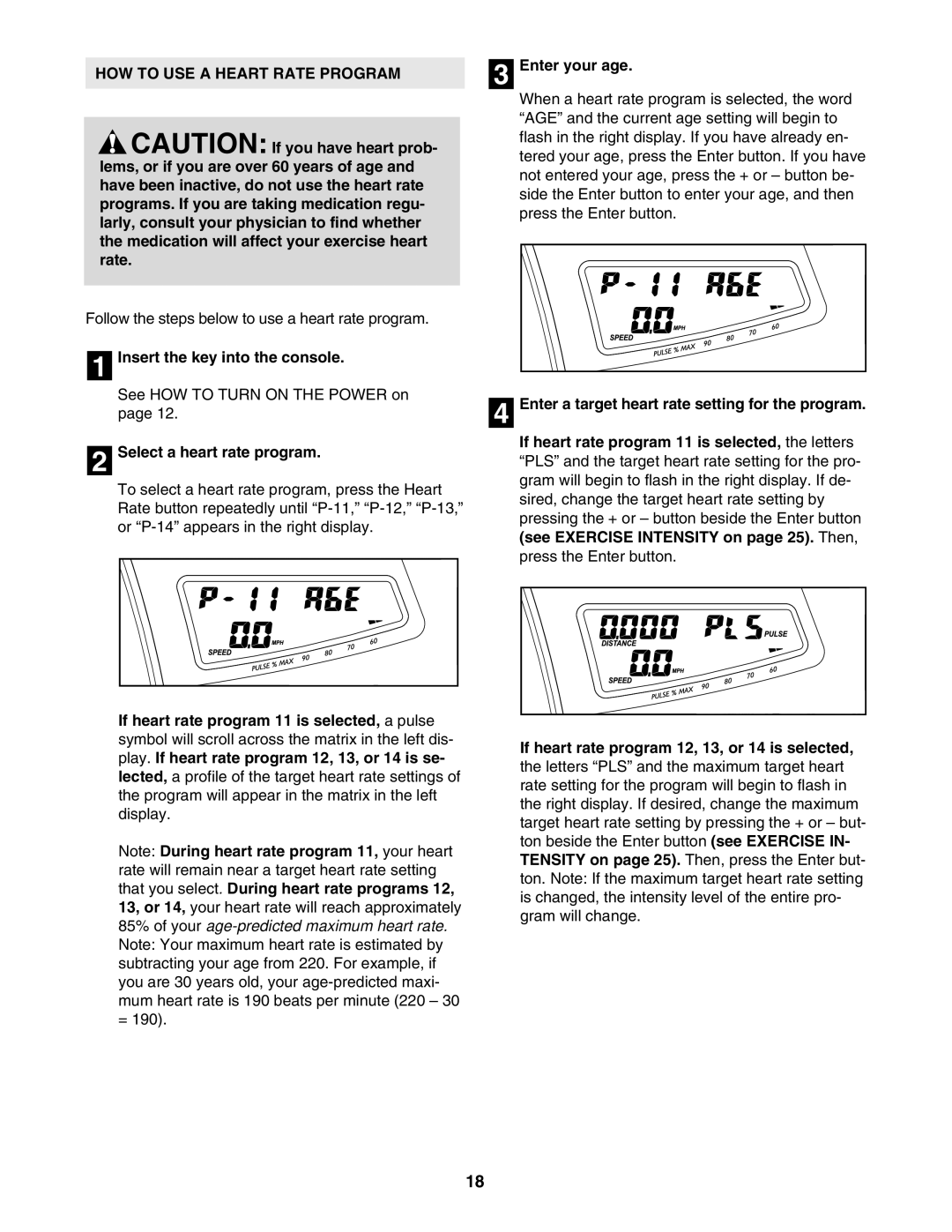 Image IMTL94106.0 user manual HOW to USE a Heart Rate Program, Select a heart rate program, Enter your age 